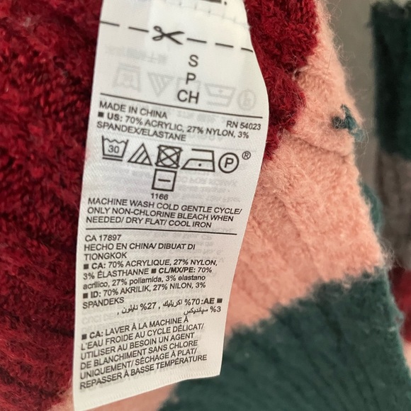 Old Navy Chunky Striped Sweater Red / Green / White / Pink S - Picture 4 of 4